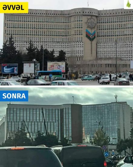 Bakıda təmir edilən binanın üzərindəki Rəsulzadənin “Bir kərə yüksələn bayraq bir daha enməz” sözlərinin əks olunduğu lövhə niyə bərpa edilmir? -       RƏSMİ AÇIQLAMA