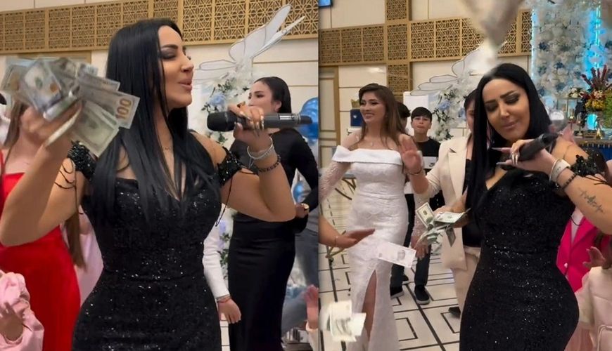 Azərbaycanlı müğənnini Gürcüstanda "dollar yağışı"na tutdular -     VİDEO