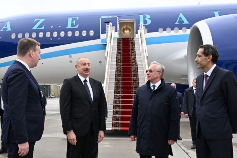İlham Əliyev Rusiyaya getdi -       FOTO