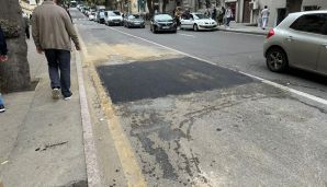 Bakının mərkəzində yol çökdü -   FOTOLAR — foto 6