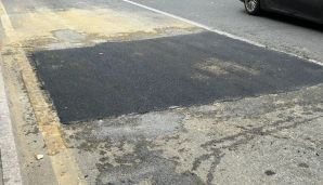 Bakının mərkəzində yol çökdü -   FOTOLAR — foto 7