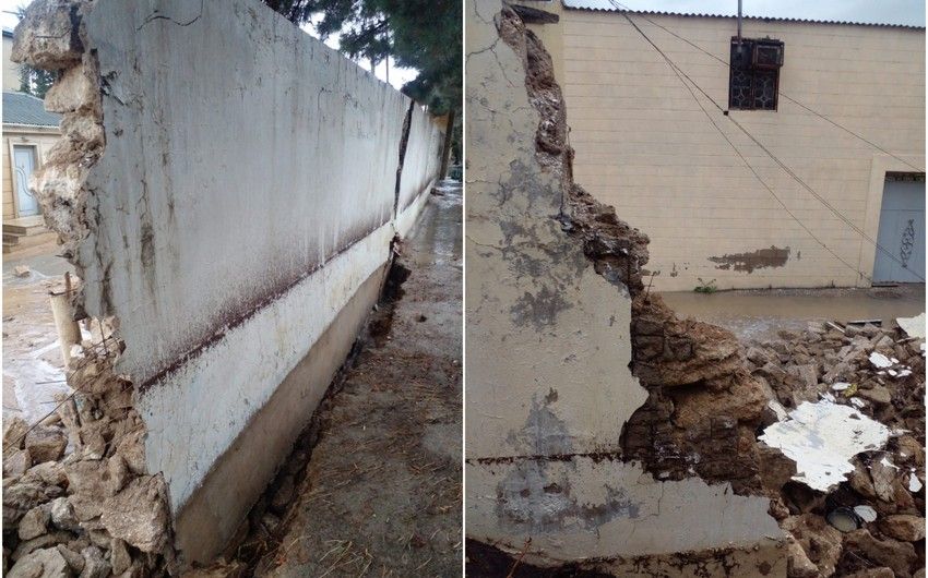 Bakıda məktəbin hasarı uçdu, tədris müvəqqəti dayandırıldı