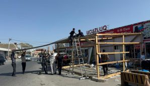 Xəzər rayonunda sürücülərin və piyadaların hərəkətinə maneə yaradan mağaza söküldü -           FOTOLAR — foto 5