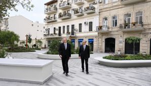 Prezident İlham Əliyev “Xaqani” bağında və ətraf ərazilərdə aparılmış abadlıq-yenidənqurma işlərindən sonra yaradılan şəraitlə tanış oldu -           YENİLƏNDİ — foto 2