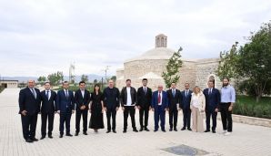 Prezident İlham Əliyev Ağdam şəhərində İmarət Kompleksinin bərpadan sonra açılışında iştirak etdi -   FOTO - YENİLƏNDİ — foto 16
