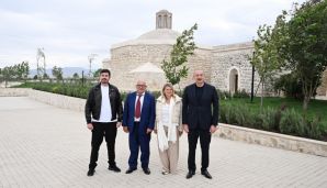 Prezident İlham Əliyev Ağdam şəhərində İmarət Kompleksinin bərpadan sonra açılışında iştirak etdi -   FOTO - YENİLƏNDİ — foto 18