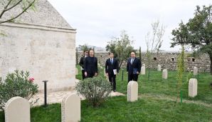 Prezident İlham Əliyev Ağdam şəhərində İmarət Kompleksinin bərpadan sonra açılışında iştirak etdi -   FOTO - YENİLƏNDİ — foto 5