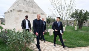 Prezident İlham Əliyev Ağdam şəhərində İmarət Kompleksinin bərpadan sonra açılışında iştirak etdi -   FOTO - YENİLƏNDİ — foto 4
