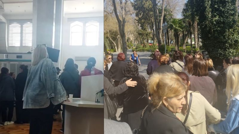 Mədəniyyət Nazirliyində özünə xəsarət yetirmək istəyən müəllimi polis xilas etdi -       VİDEO