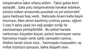 Bakıda "Bolt" sürücüsü sükan arxasında YATDI:       3 nəfər ÖLÜMDƏN DÖNDÜ - FOTO — foto 1