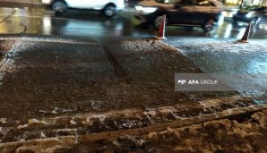 Heydər Əliyev prospektində beton arakəsmə çökdü -     FOTO - YENİLƏNDİ — foto 5