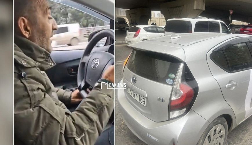 Bakıda taksi sürücüsündən qeyri-adekvat davranış -     Maşını gözüyumulu sürdü