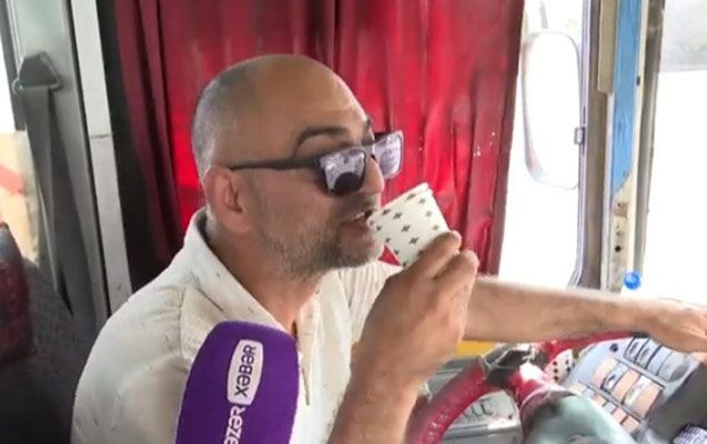 Avtobus sürücüsü sükan arxasında pivə içib? -     VİDEO