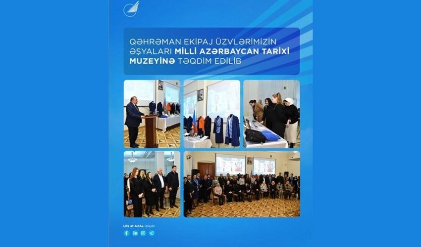 Aktaudakı təyyarə qəzasında həlak olmuş ekipaj üzvlərinin əşyaları Tarix Muzeyinə verilib