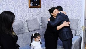 Naftalanda Şəhid ailələri ilə birgə Novruz tonqalı yandırılıb -   FOTOLAR — foto 1