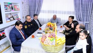Naftalanda Şəhid ailələri ilə birgə Novruz tonqalı yandırılıb -   FOTOLAR — foto 2