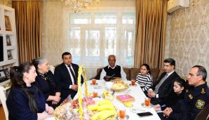 Naftalanda Şəhid ailələri ilə birgə Novruz tonqalı yandırılıb -   FOTOLAR — foto 4