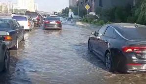 Yağışdan sonra yolu su basdı -      VİDEO